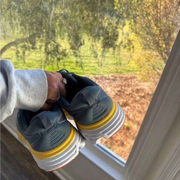 Hoka one one gray yellow 10.5 running sneakers - Picture 5 of 7